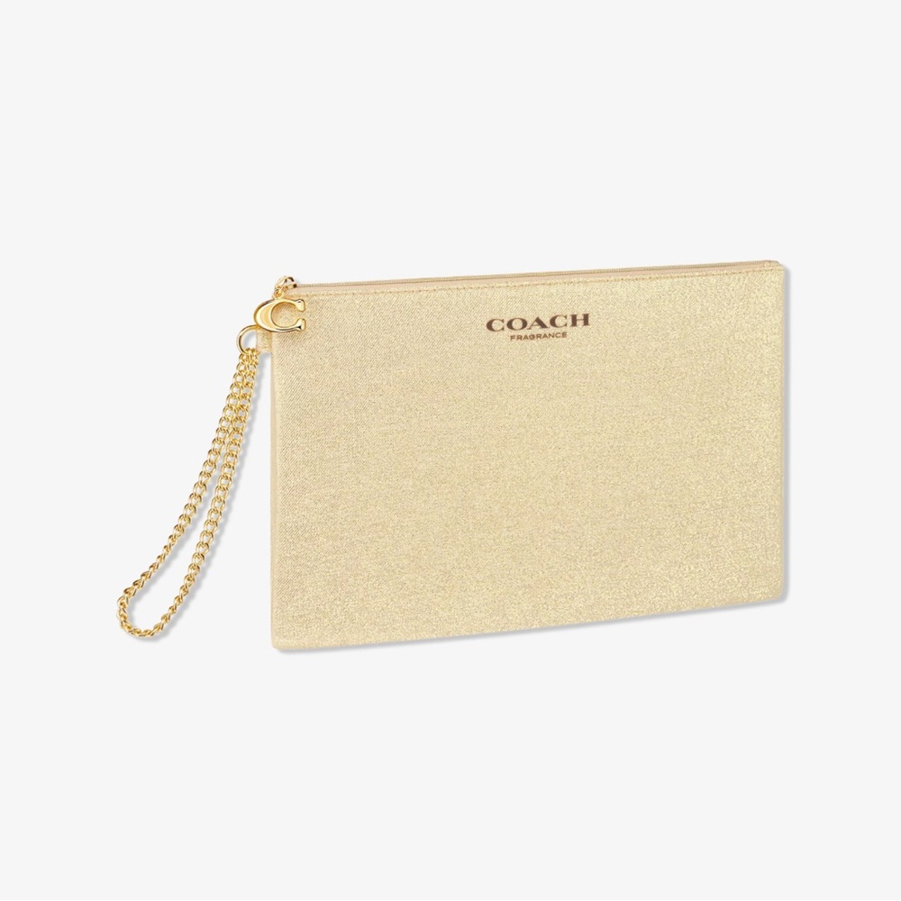 COACH Gold Pouch with Chain